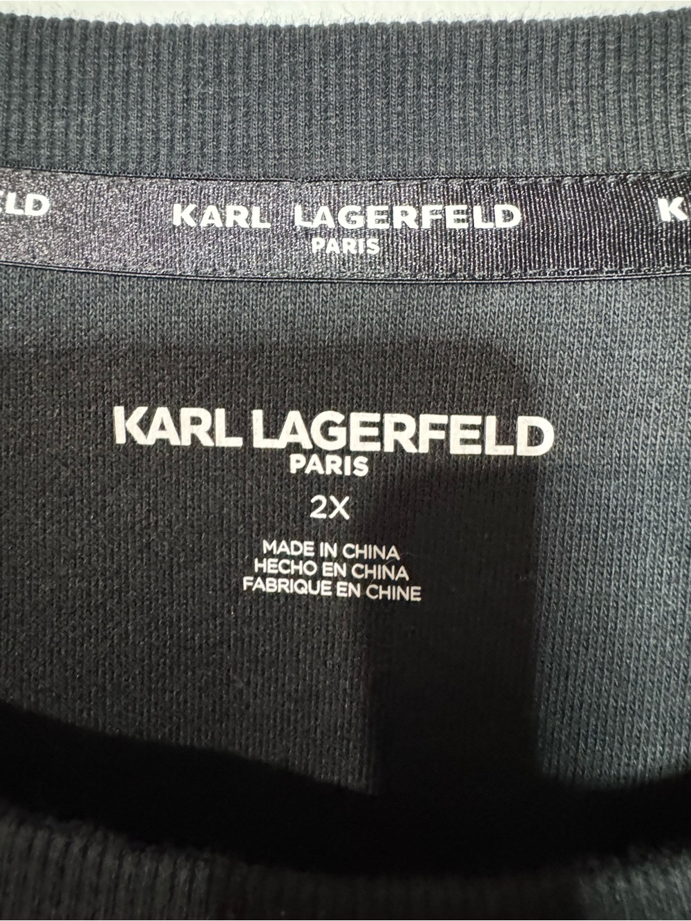 Karl Lagerfeld Black Sweatshirt with Silver Speckle Yoke - Picture 9 of 9